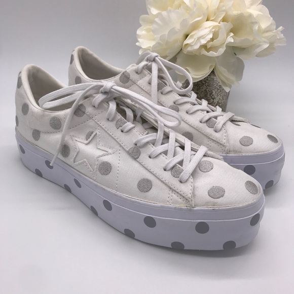 converse one star platform polka dot